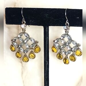 Women's earrings, dangling earrings,silver dangle earrings,citrine stone